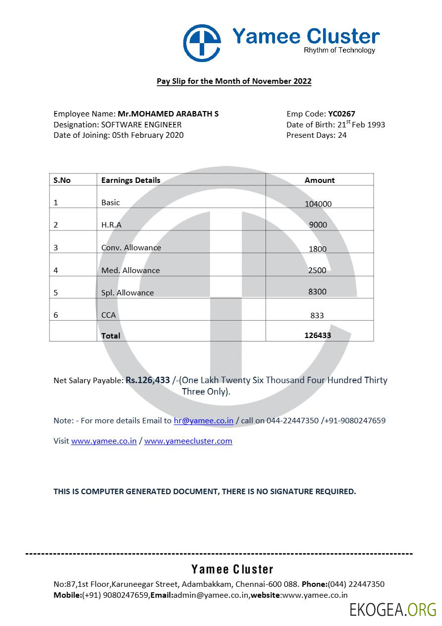 Modèle de fiche de paie de l'entreprise de logiciels Yamee Cluster aux formats Word et PDF.pdf, 3